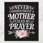 決して母親を過小評価しない祈りの言葉 ワインラベル (シングルラベル)