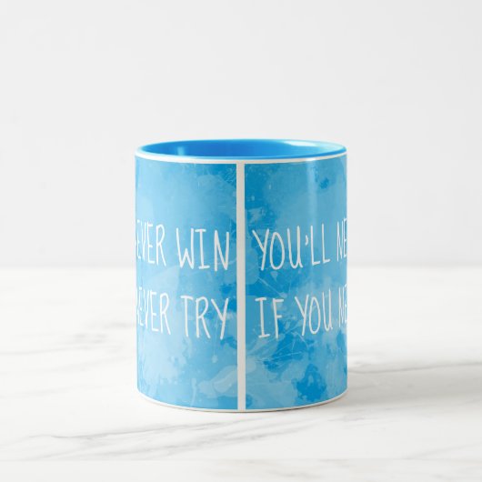 決して水彩画の引用文を試みなければ決して勝ちません ツートーンマグカップ (中央)