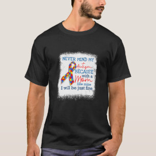 決して私の甥の自閉症意識の日P叔母を気にしない Tシャツ