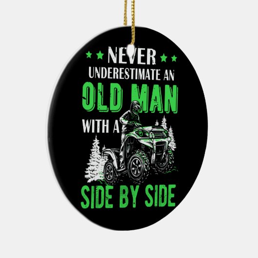 決して老人を過小評価しないオフロードUtv Atv Sid セラミックオーナメント (右)
