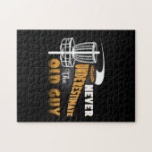 決して老人ディスクゴルフおもしろいを過小評価しない ジグソーパズル (横)