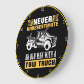 決して老人トウトラックを過小評価しない ラージ壁時計 (傾斜)