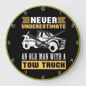 決して老人トウトラックを過小評価しない ラージ壁時計 (正面)