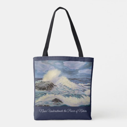 決して自然の波のトートの力を過少見積りしないで下さい トートバッグ (裏面)
