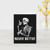 決して良いスケルトンを飲むコーヒーハロウィーンPa カード (黄色い花)