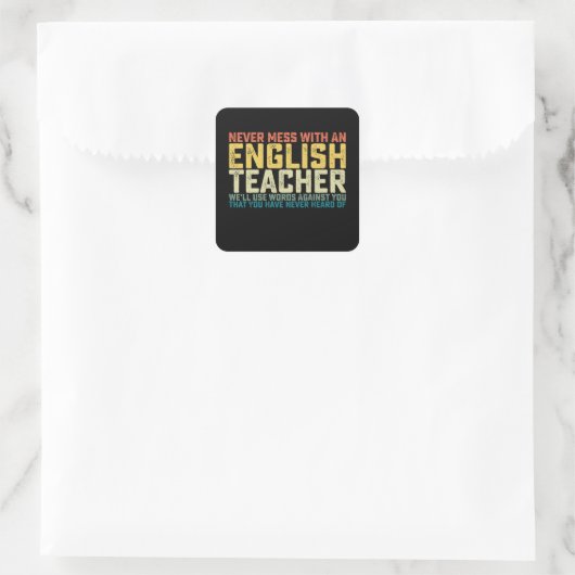 決して英語の先生を使わない スクエアシール (バッグ)