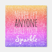 決して輝く引用文を鈍感動的くガーリー マグネット (正面)