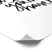 決して遅すぎるプリント |白黒引用文 ポスター (角)