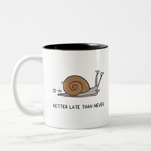 決して遅れてはいけない ツートーンマグカップ (左)