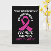 決して過小評価しない/リボン/女性…乳がん カード (黄色い花)