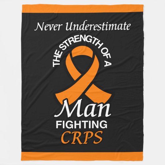 決して過小評価しない/リボン/男…CRPSフリース 空白の フリースブランケット (正面)