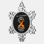 決して過小評価/リボン/女性…CRPS スノーフレークピューターオーナメント (右)