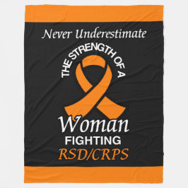 決して過小評価/リボン/女性…RSD/CRPS フリースブランケット