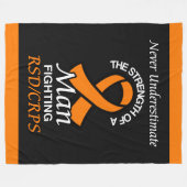 決して過小評価/リボン/男…RSD/CRPS フリースブランケット (正面(横))