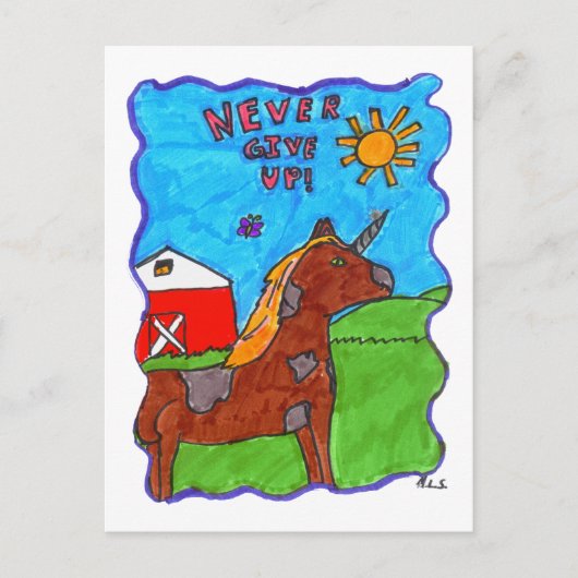 決して郵便はがきをあきらめないで下さい ポストカード (正面)