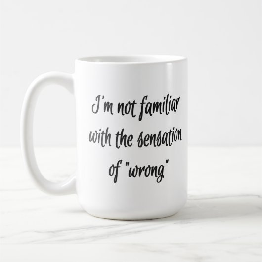 決して間違いない | Cocky Always Rightユーモア引用文 コーヒーマグカップ (左)