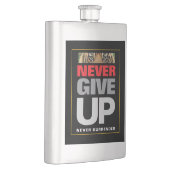 決して降参しない引用文クラシック フラスク (右)