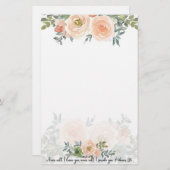 決して離れ水の色のフローラ 便箋 (正面/裏面)