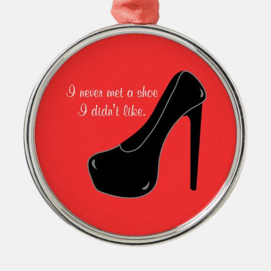 決して靴に会いませんでした メタルオーナメント (正面)