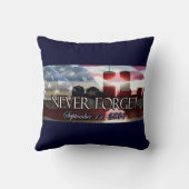 決して9-11記念する枕を忘れないで下さい: 青い クッション (裏面)