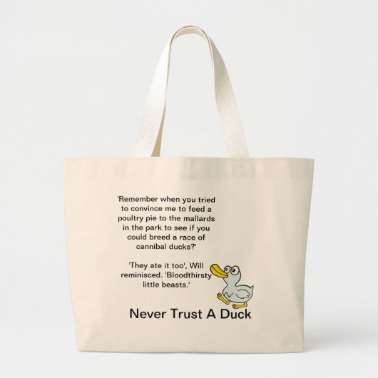 決して-ファンのためのファンによって…アヒルを信頼しないで下さい ラージトートバッグ (正面)
