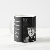 決して- Churchillのマグをあきらめないで下さい コーヒーマグカップ (正面左)