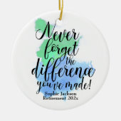 決し忘れて異なる除去水色 セラミックオーナメント (正面)