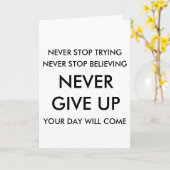 決ストップして努力しストップて信じも笑わない カード (黄色い花)