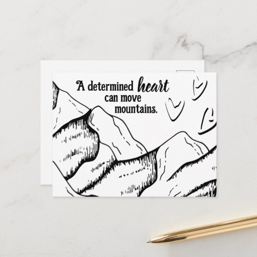 決定されたやる気を起こさせるハートは山を移動できる ポストカード (正面/裏面インサイチュ)