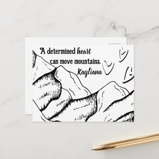 決定されたやる気を起こさせるハート移動の山の名前 ポストカード (正面/裏面インサイチュ)
