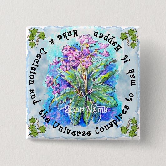 決定する 缶バッジ (正面)