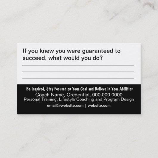 決定ゴールカード 名刺 (裏面)