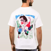 決定ゴール - サッカーのキャリカチュア Tシャツ (裏面)