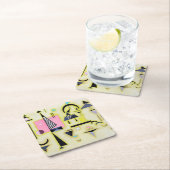 決定的なバラ色、ワッシリー・カンディンスキー スクエアペーパーコースター (インサイチュ)