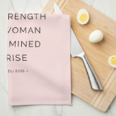 『決定的な女性の活気づける引用文ピンクブラック』 キッチンタオル (四つ折り)