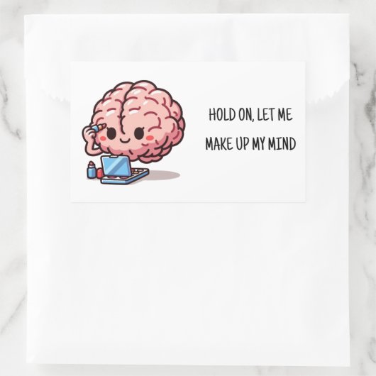 決心する 長方形シール (バッグ)