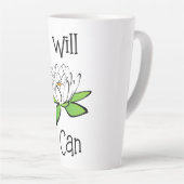 決意する蓮の花できる カフェラテマグ (右アングル)