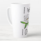 決意する蓮の花できる カフェラテマグ (左アングル)