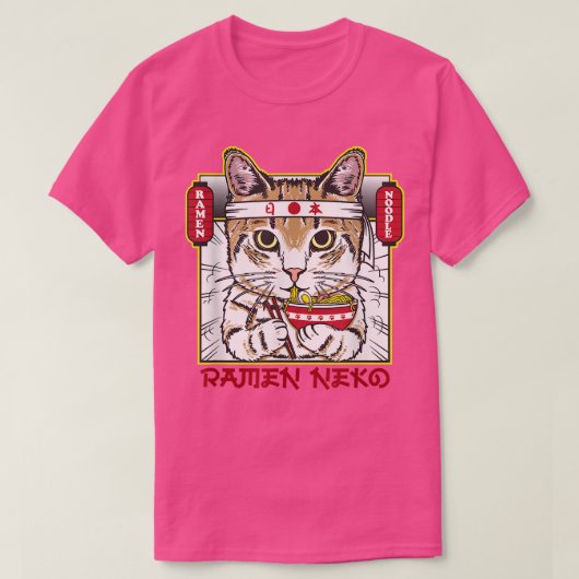 決意の固いハチ食べ牧ねこラーメン Tシャツ (デザイン正面)