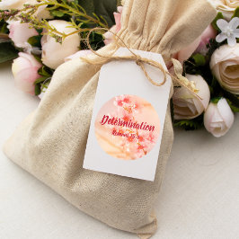 決意ローマ15:4ピンクの花を持つ詩 ラウンドシール