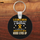 決来して上がらない娘を持つ与え白血病 キーホルダー (正面)