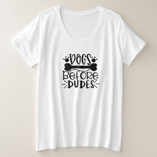 決死の前の犬 プラスサイズTシャツ (デザイン正面)