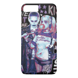 決死隊 ジョーカー&ハーレータイポグラフィ写真 iPhone 8 PLUS/7 PLUSケース