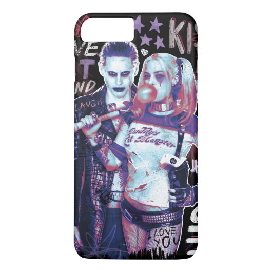 決死隊 |ジョーカー&ハーレータイポグラフィ写真 Case-Mate iPhoneケース (裏面)