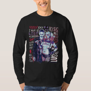 決死隊 ジョーカー&ハーレータイポグラフィ写真 Tシャツ