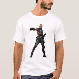 決死隊 デッドショット漫画ブックアート Tシャツ
