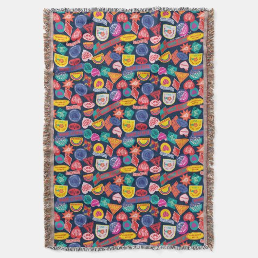 決死隊 |ハーレークインバッジパターン スローブランケット (正面縦)