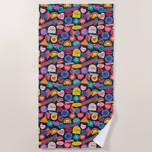 決死隊 |ハーレークインバッジパターン ビーチタオル (正面)