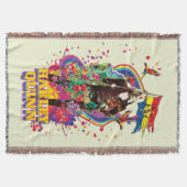決死隊 |ハーレークインフラワーズ&レインボー スローブランケット (正面)