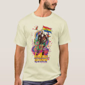 決死隊 |ハーレークインフラワーズ&レインボー Tシャツ (正面)